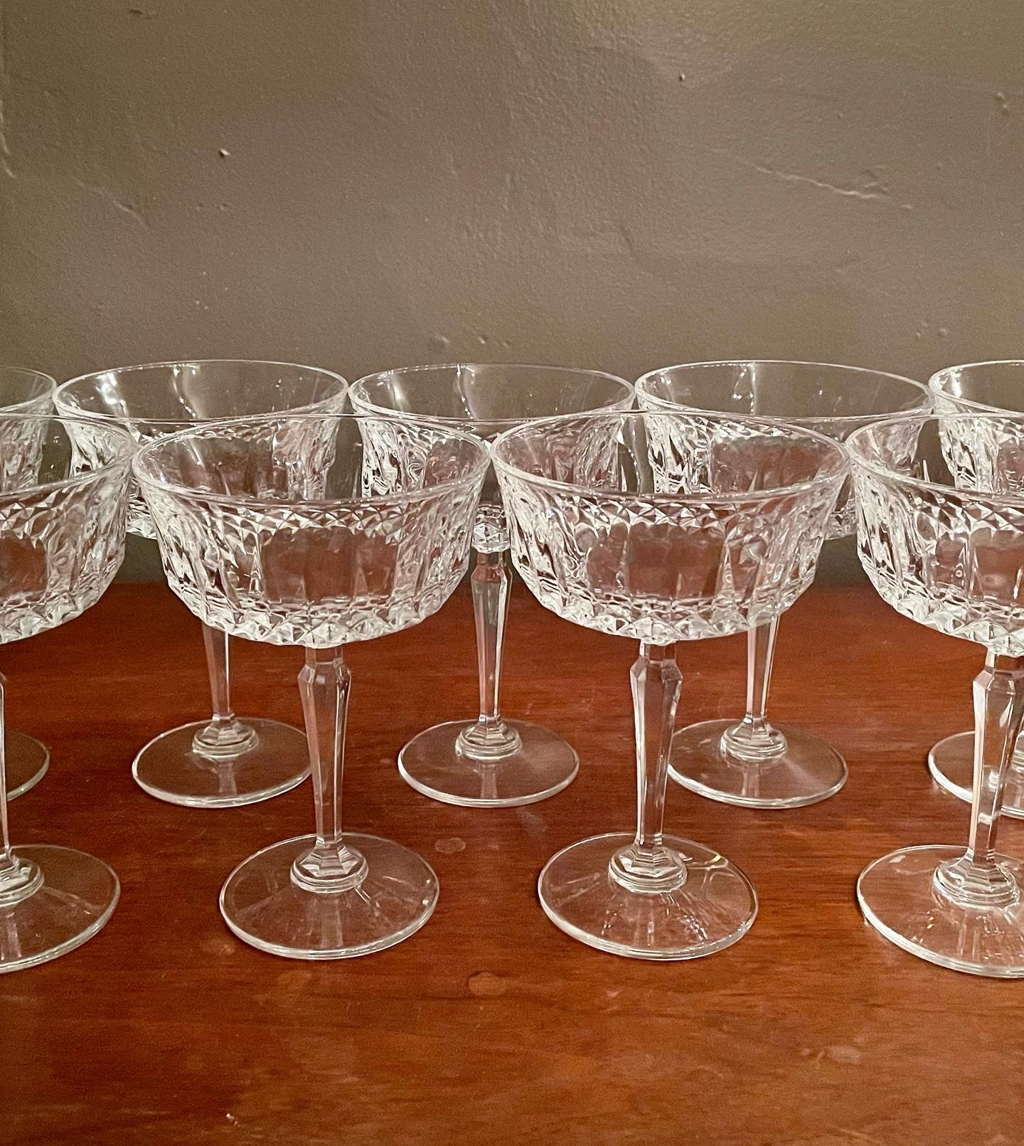 Crystal Cut Cocktail Glasses