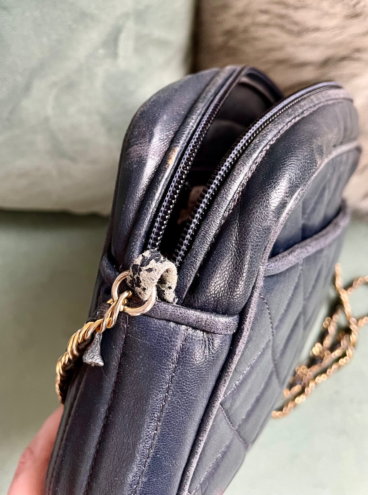 Vintage Crouch & Fitzgerald Navy Crossbody